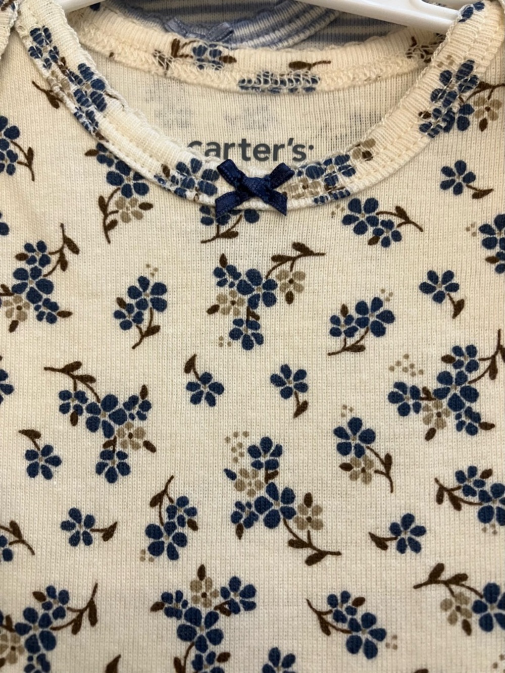 Carter's Baby Floral Short-Sleeve Five-Piece Bodysuit Set- Cream, Blue, Brown - Picture 3 of 9